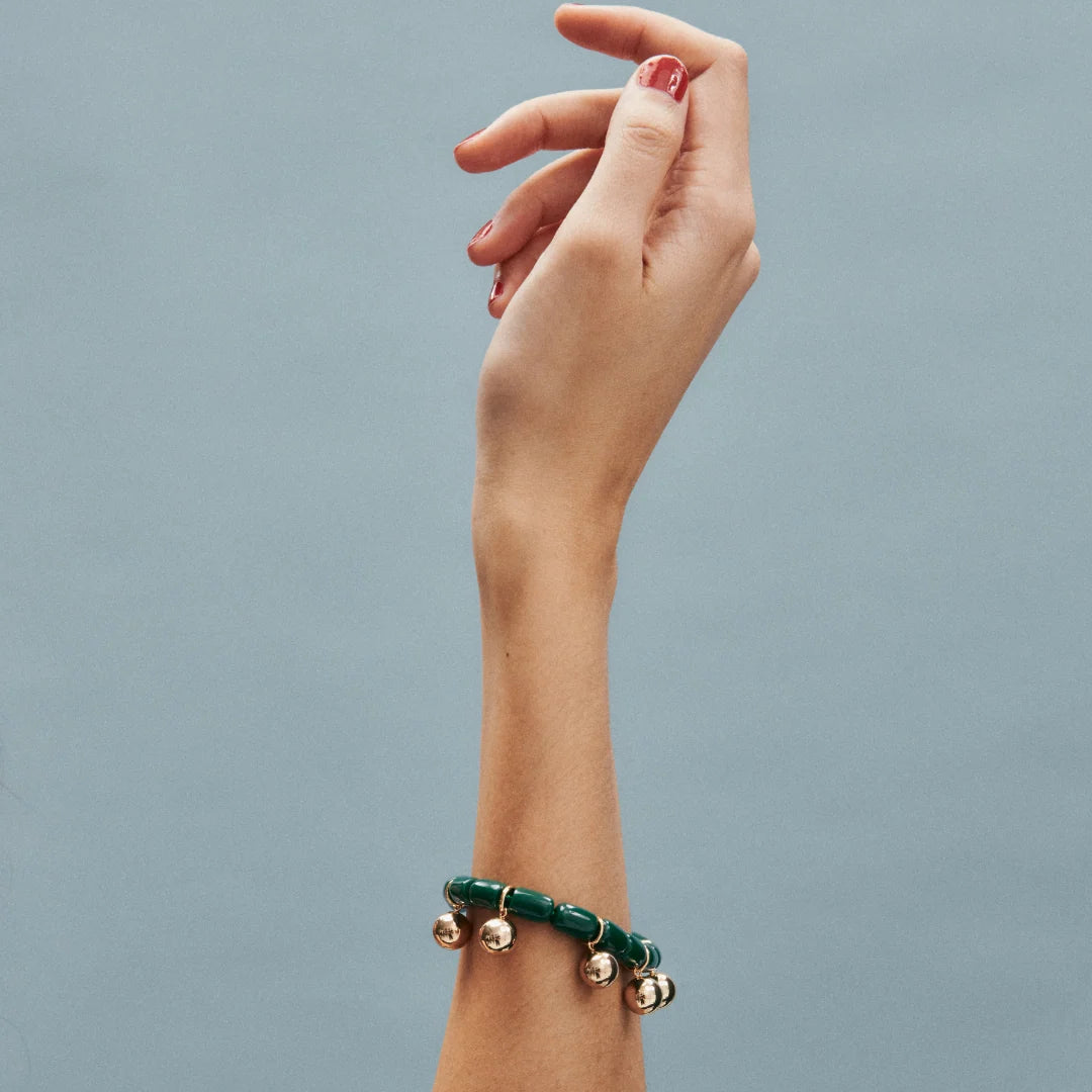 Elysian Collective Gimme Resin Bracelet Forest Green Gold