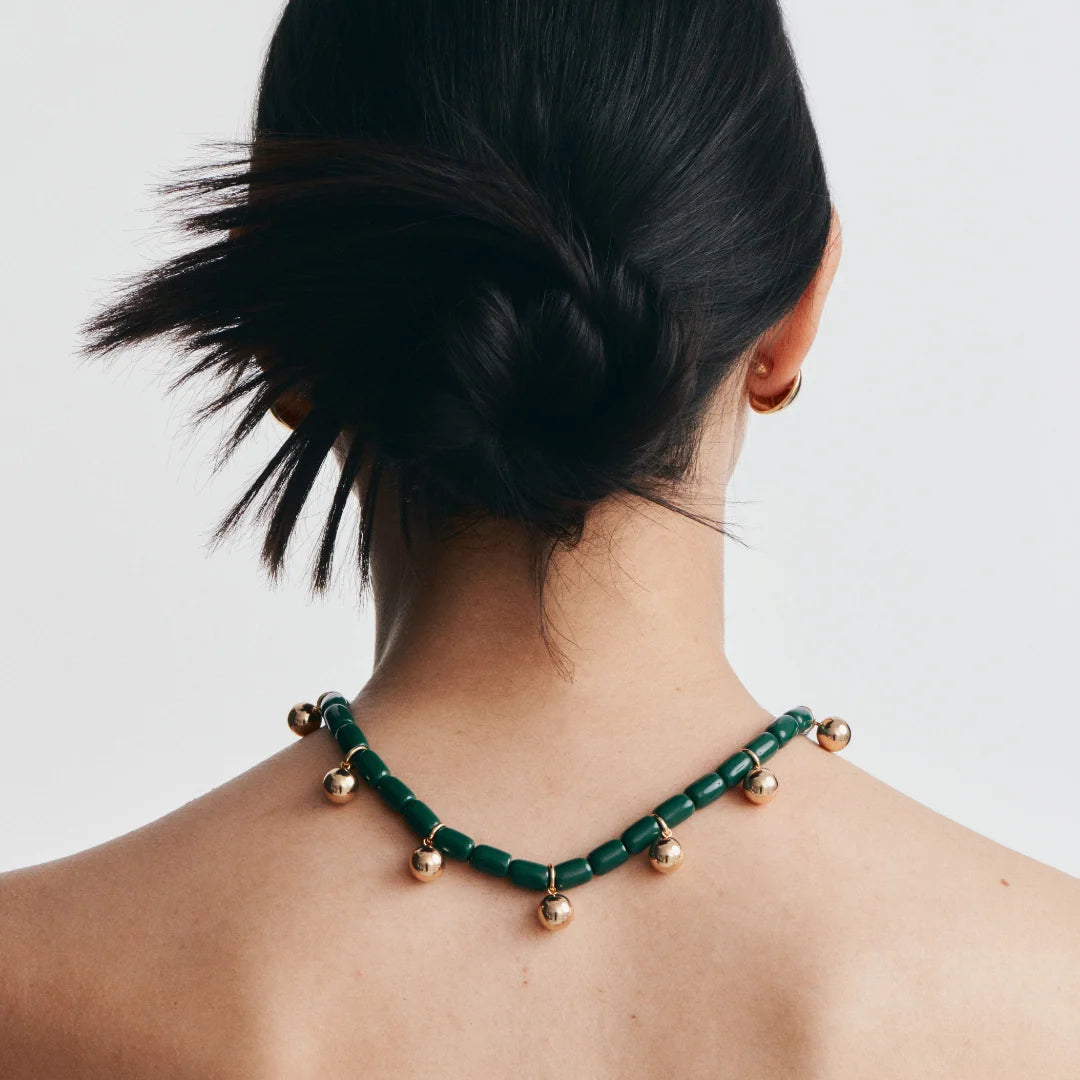 Elysian Collective Gimme Resin Necklace Forest Green Gold