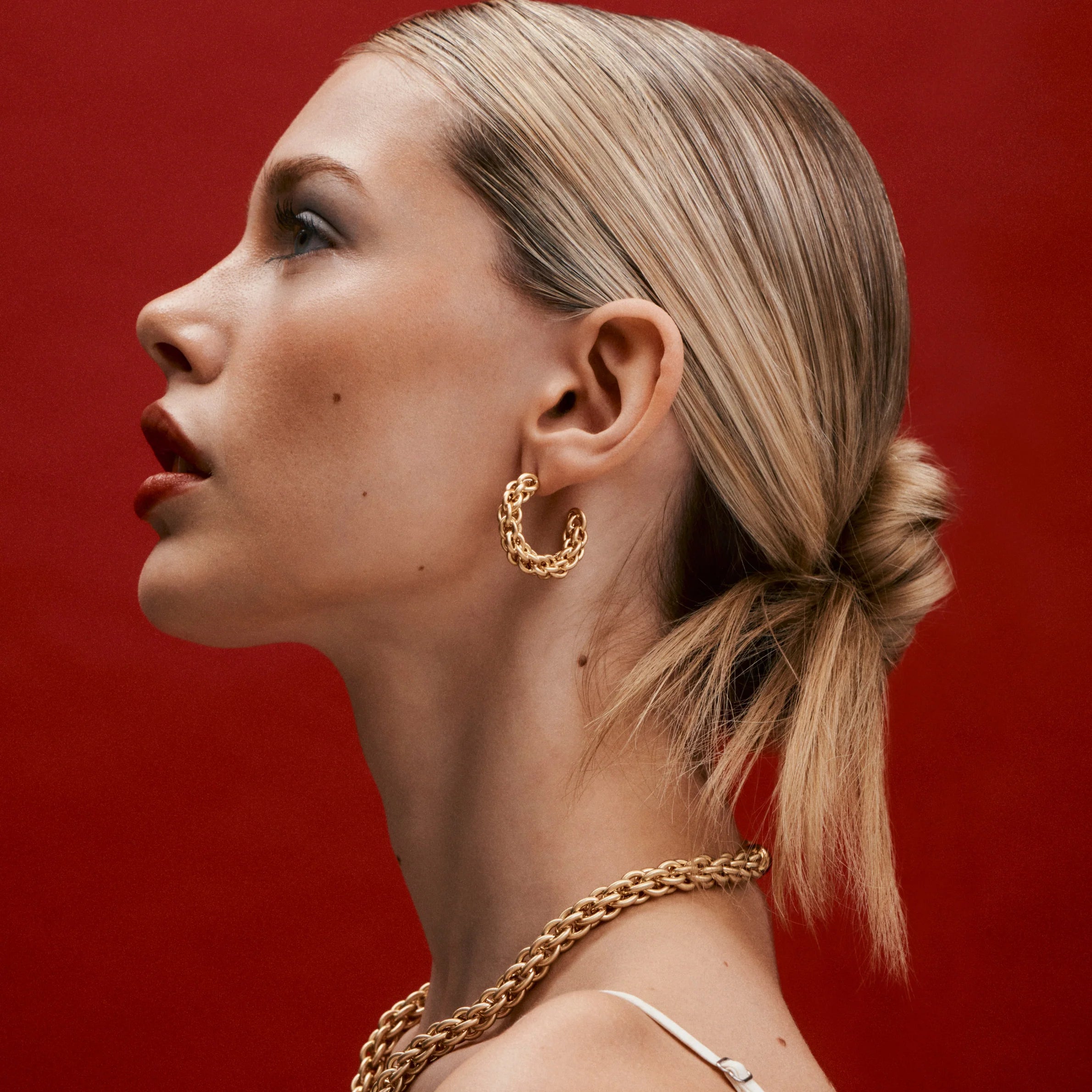 Elysian Collective Gimme Tangled Chain Hoops Gold