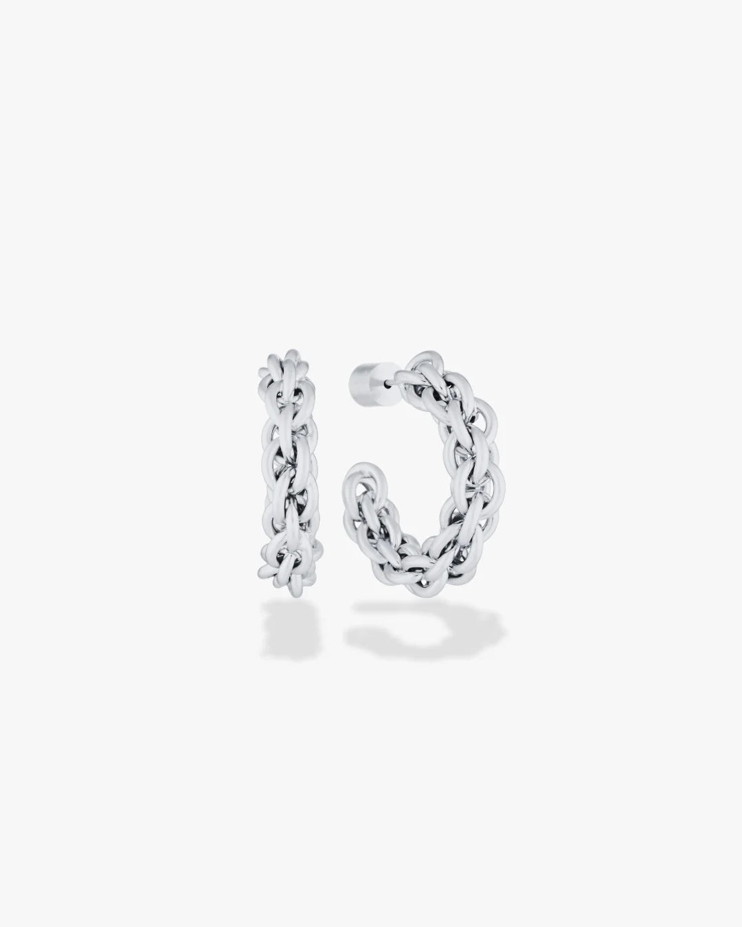 Elysian Collective Gimme Tangled Chain Hoops Silver