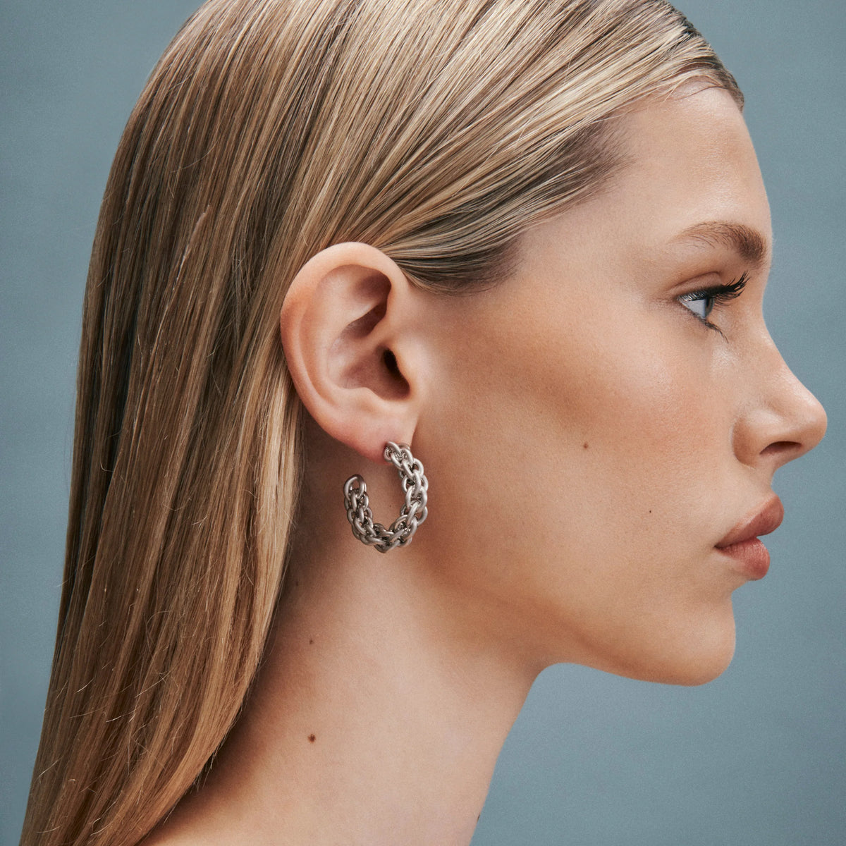 Elysian Collective Gimme Tangled Chain Hoops Silver