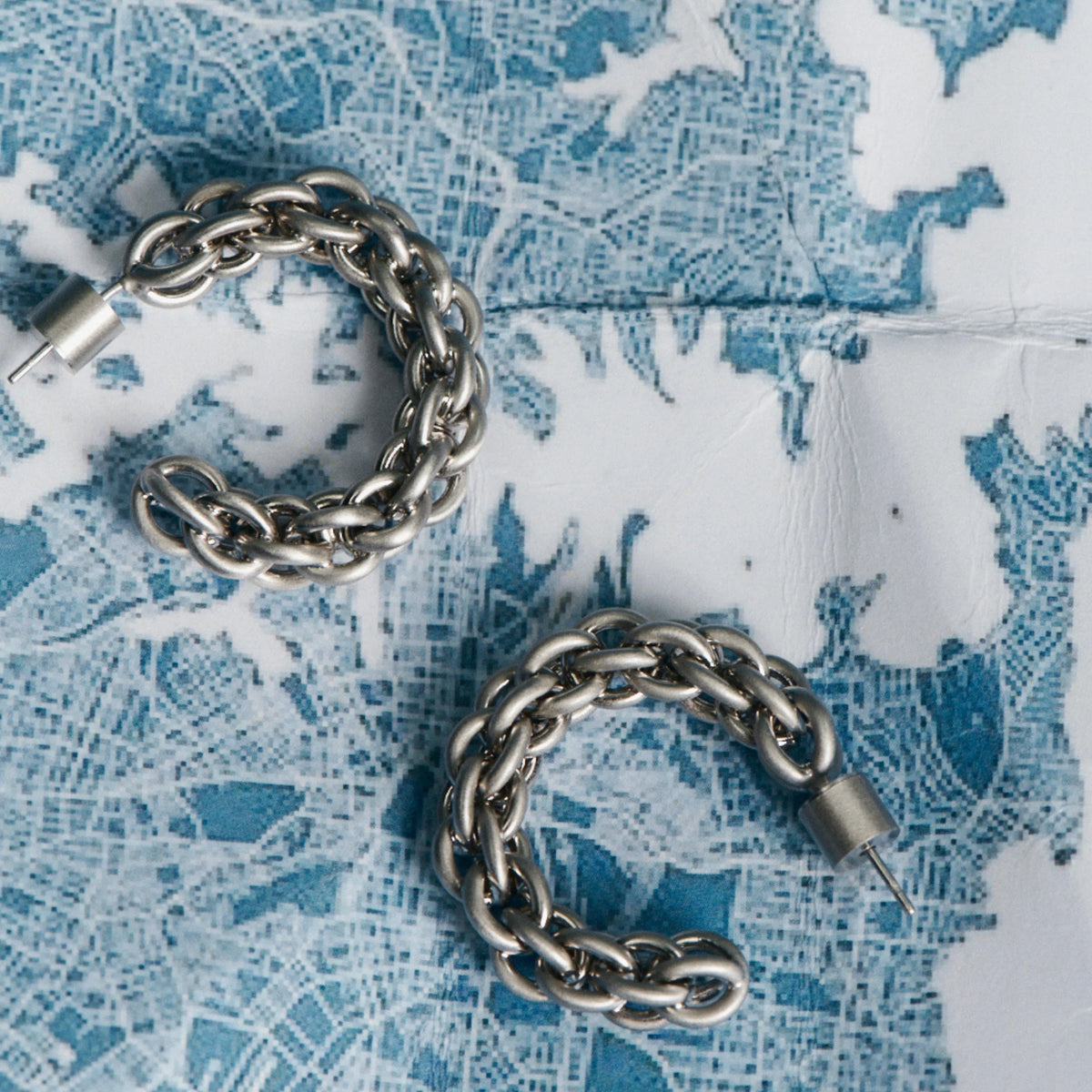 Elysian Collective Gimme Tangled Chain Hoops Silver