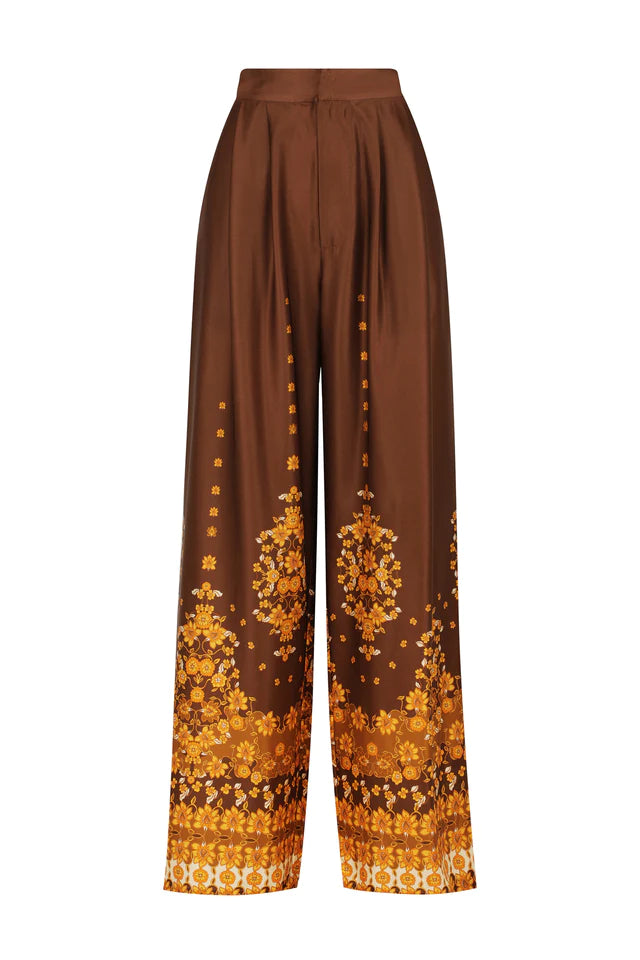 Elysian Collective Hansen and Gretel Indy Wide Leg Pant Choc Empress