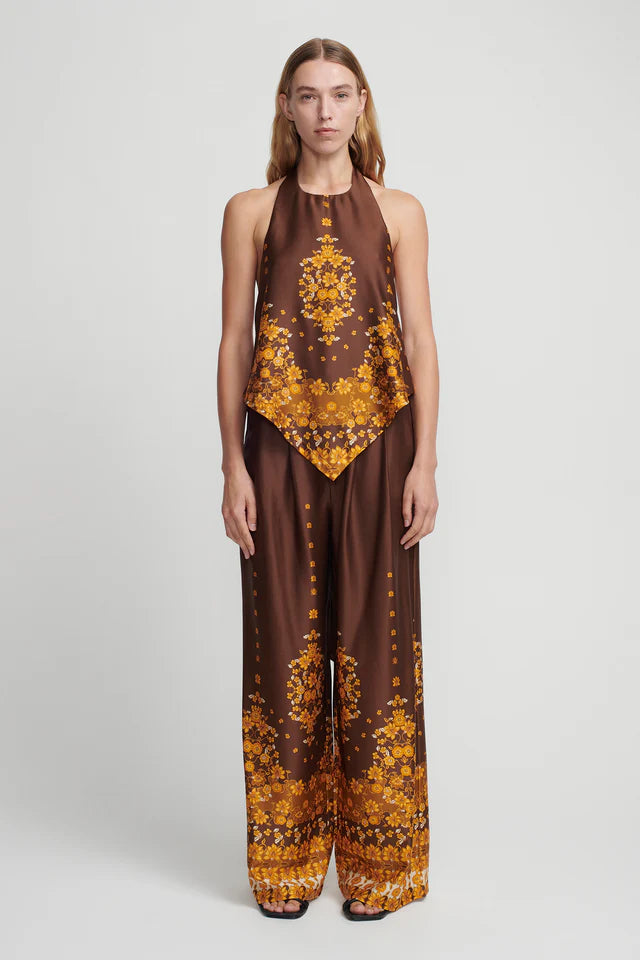 Elysian Collective Hansen and Gretel Indy Wide Leg Pant Choc Empress