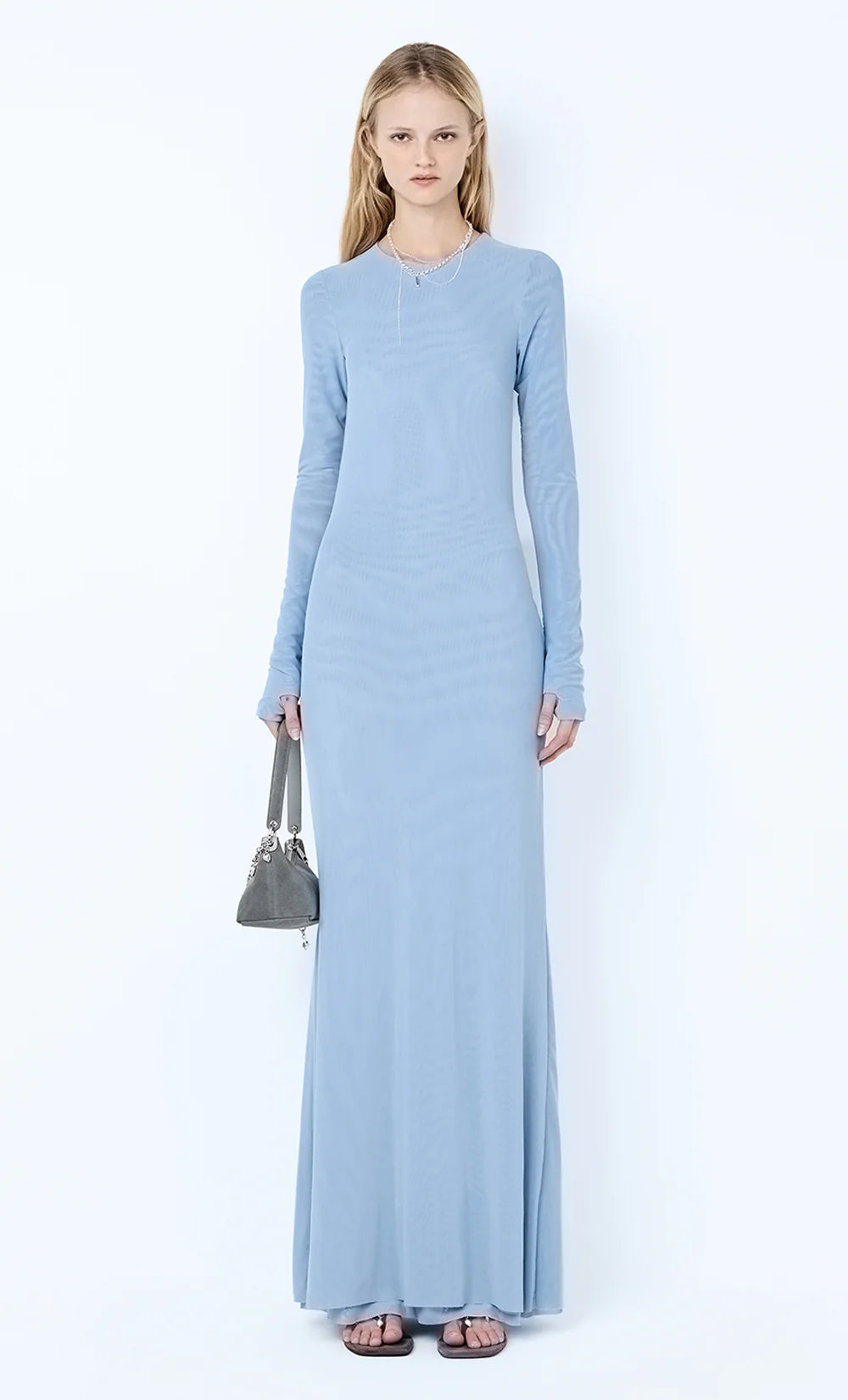 Elysian Collective Bec + Bridge Juniper Long Sleeve Maxi Dress Denim Blue