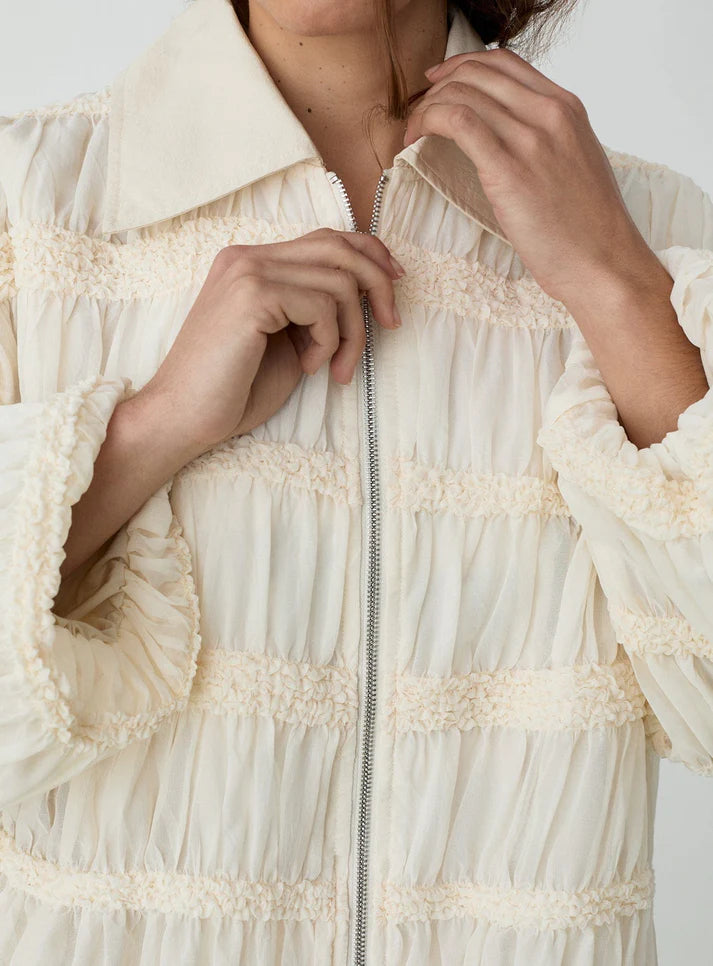 Elysian Collective Kiara Ecru Bomber Jacket 