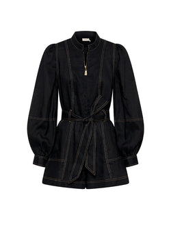 Elysian Collective Kivari Ada Playsuit Black