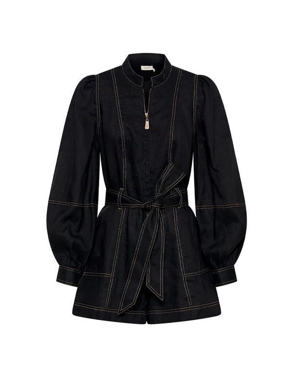 Elysian Collective Kivari Ada Playsuit Black