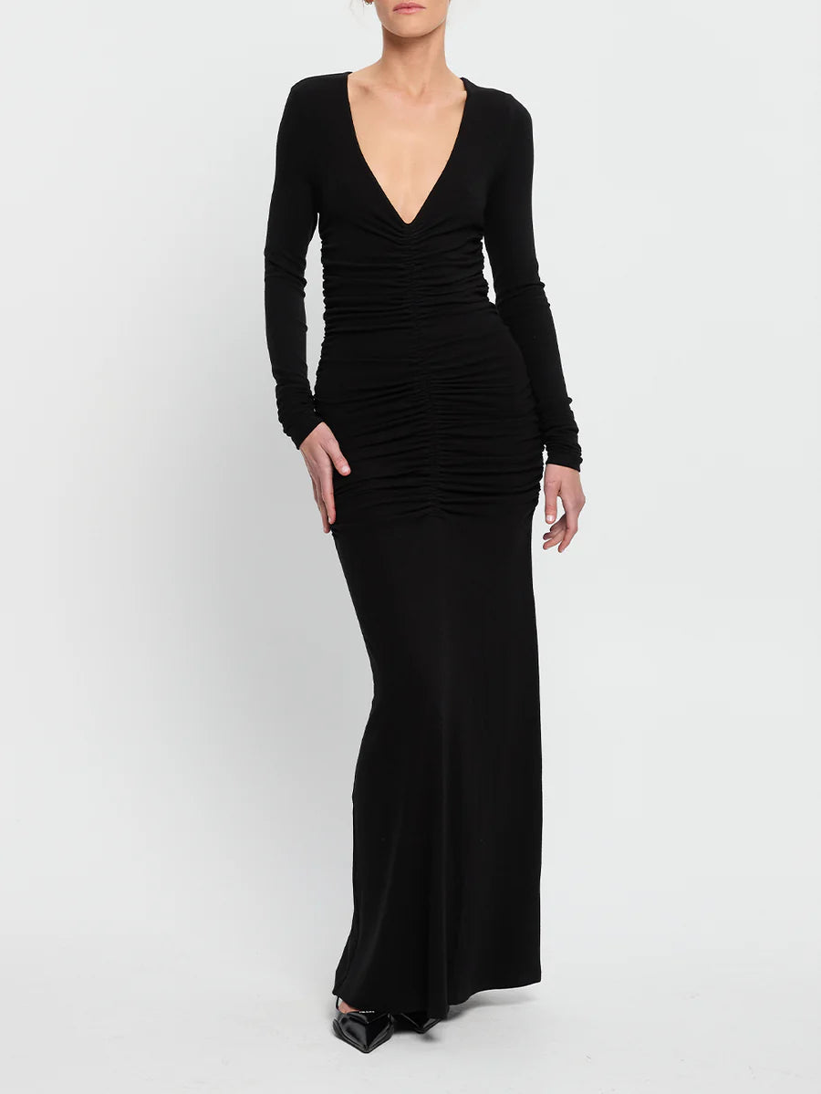 Elysian Collective Kivari Amal Maxi Dress Black