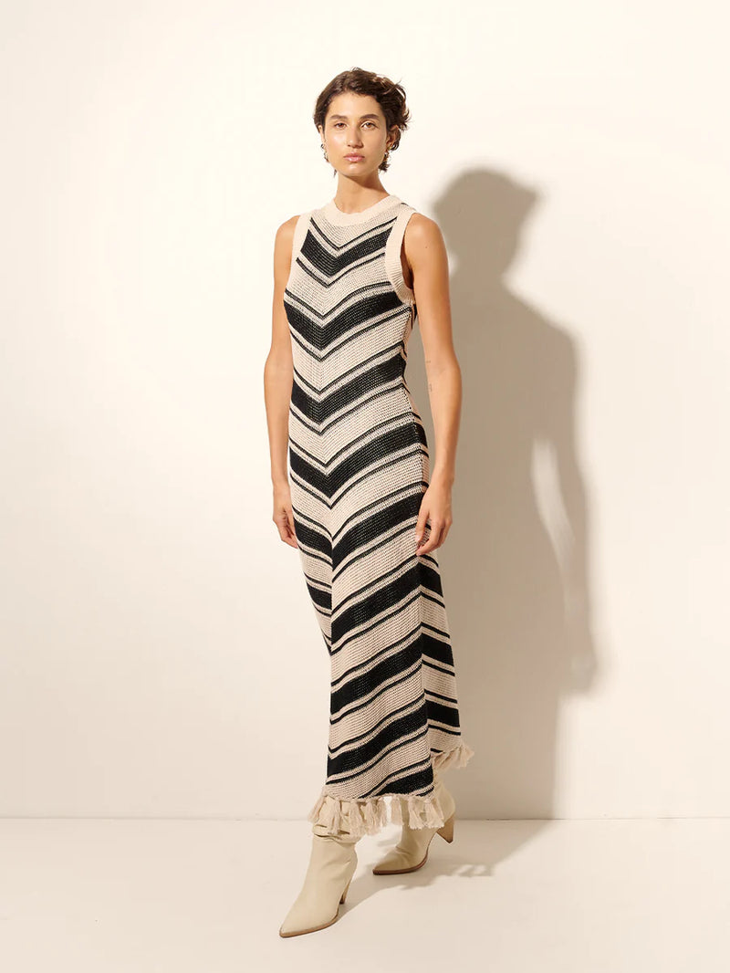 Elysian Collective Kivari Anita Knit Midi Dress Stripe
