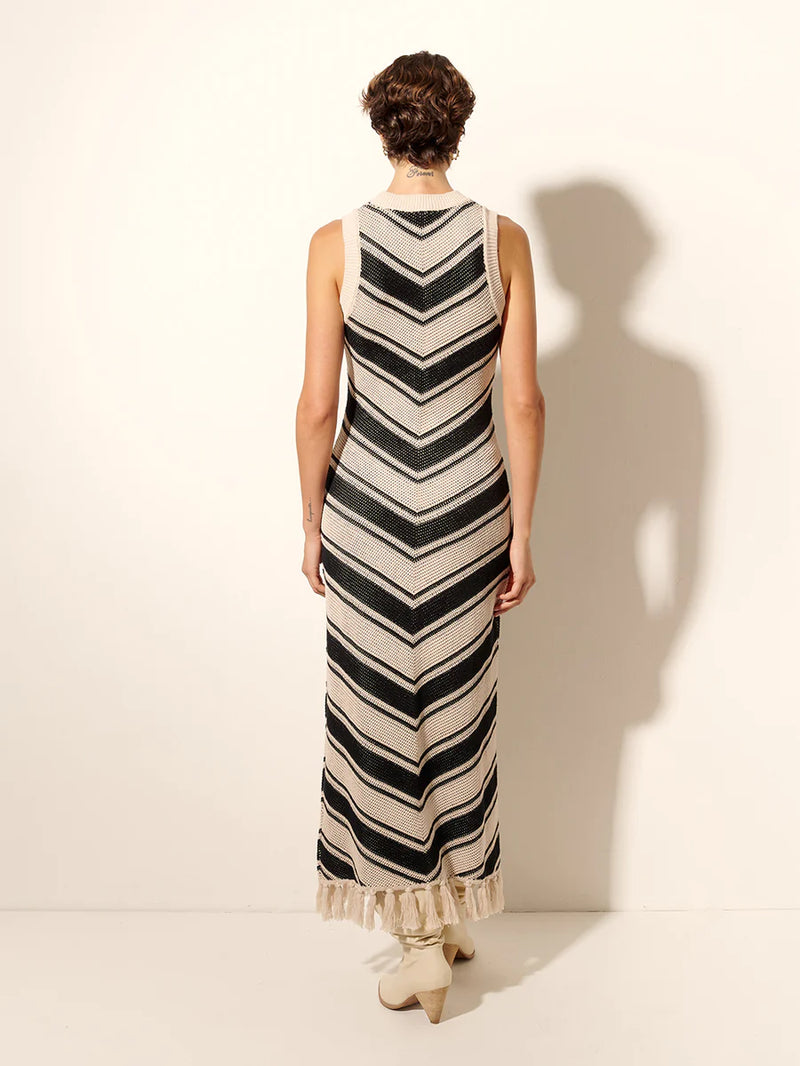 Elysian Collective Kivari Anita Knit Midi Dress Stripe