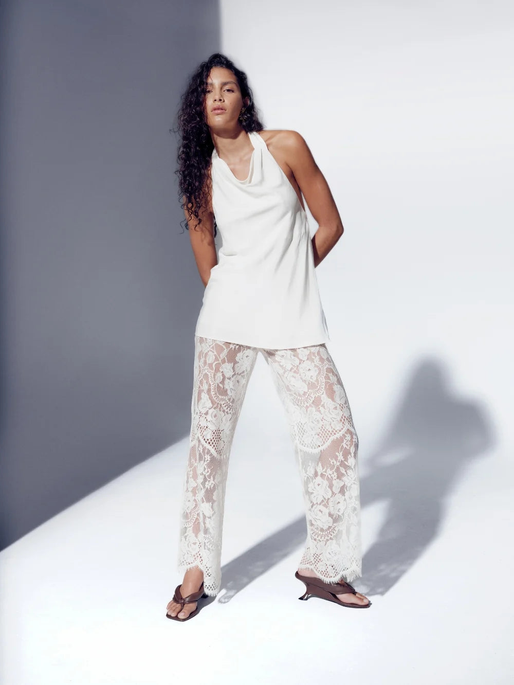 Elysian Collective Kivari Arabella Lace Pant Cream