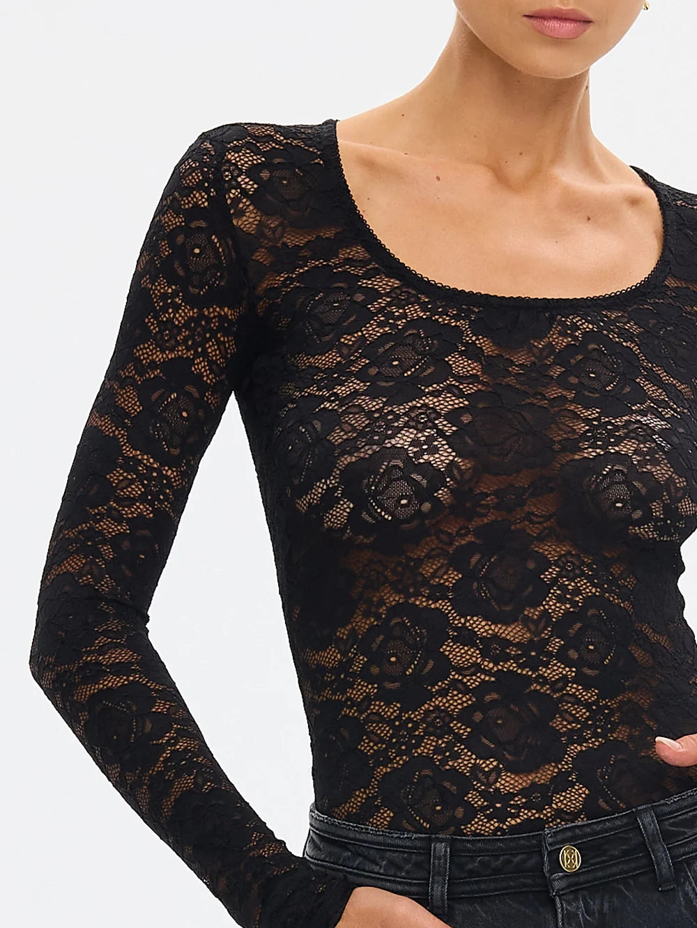Elysian Collective Kivari Bonnie Lace Bodysuit Black