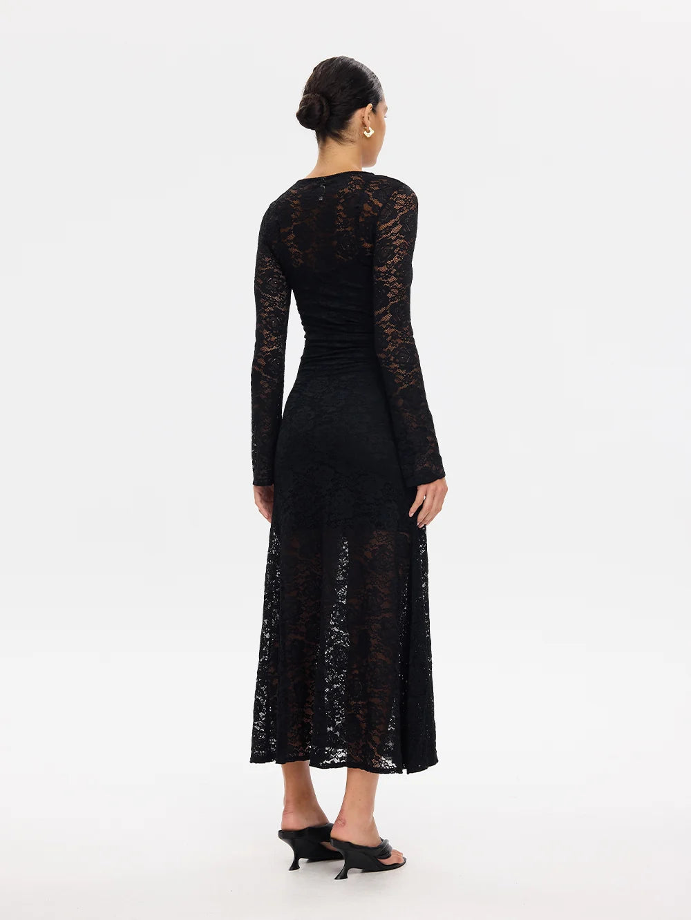 Elysian Collective Kivari Bonnie Lace Maxi Dress Black