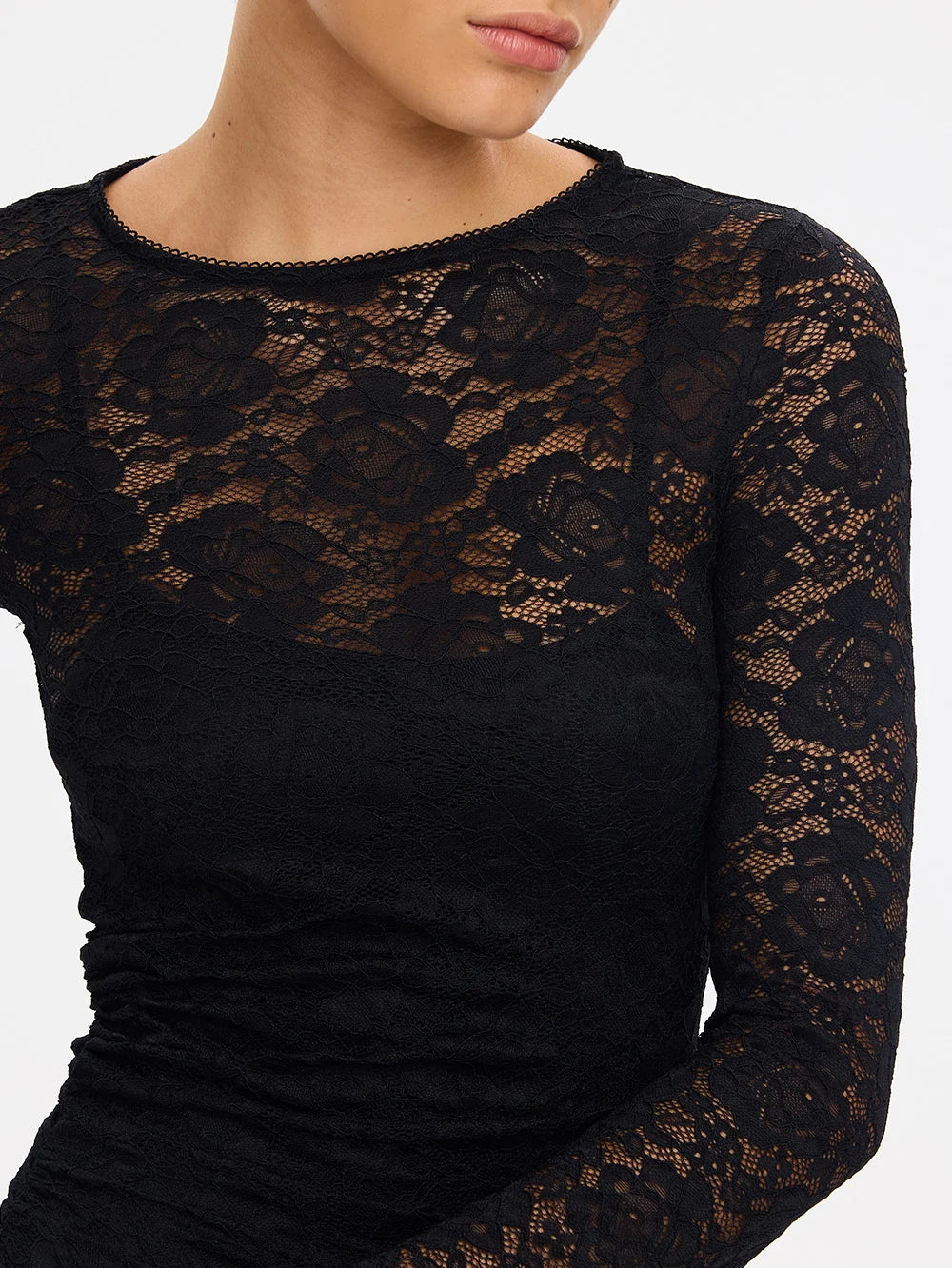 Elysian Collective Kivari Bonnie Lace Maxi Dress Black