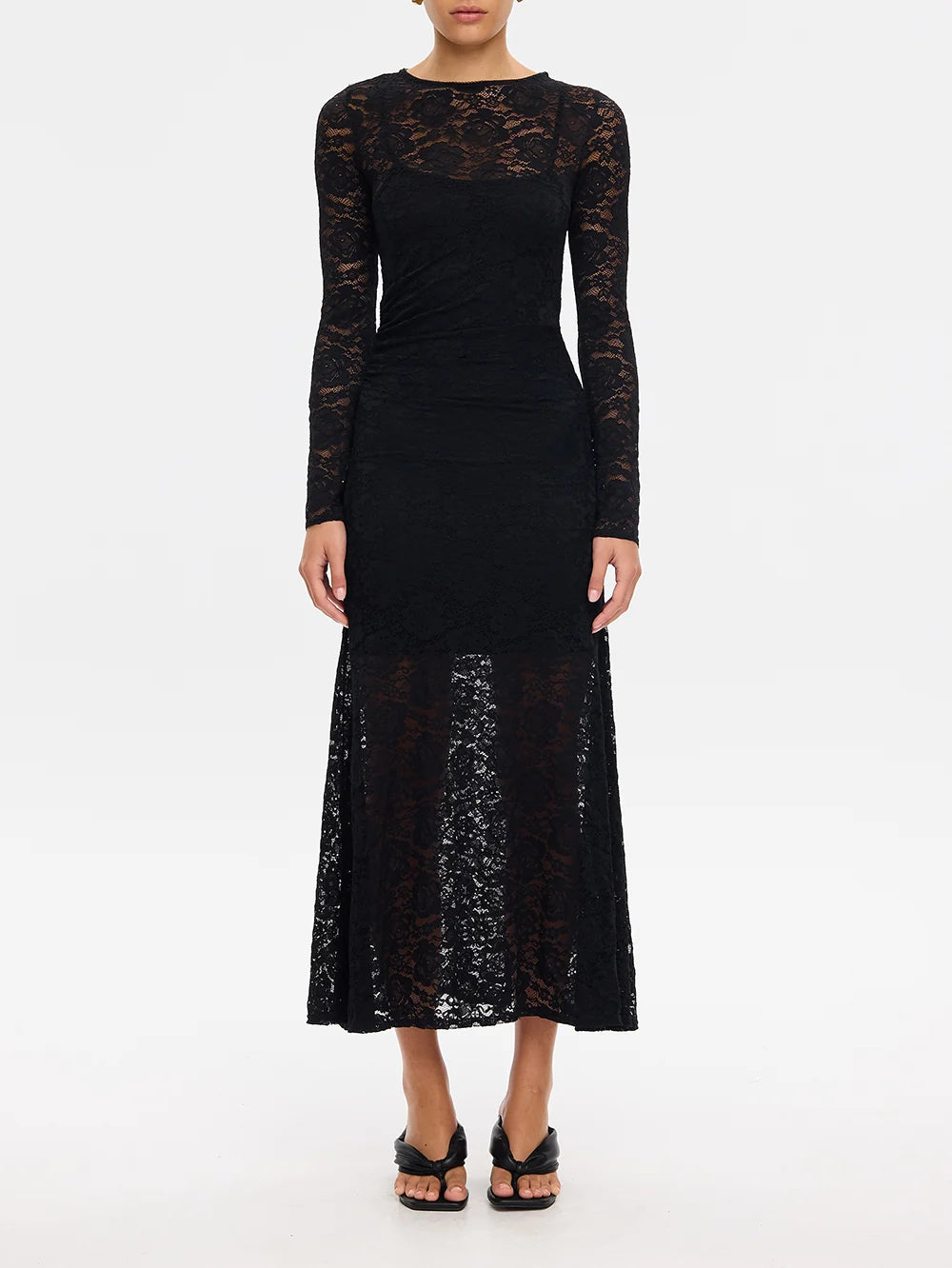 Elysian Collective Kivari Bonnie Lace Maxi Dress Black