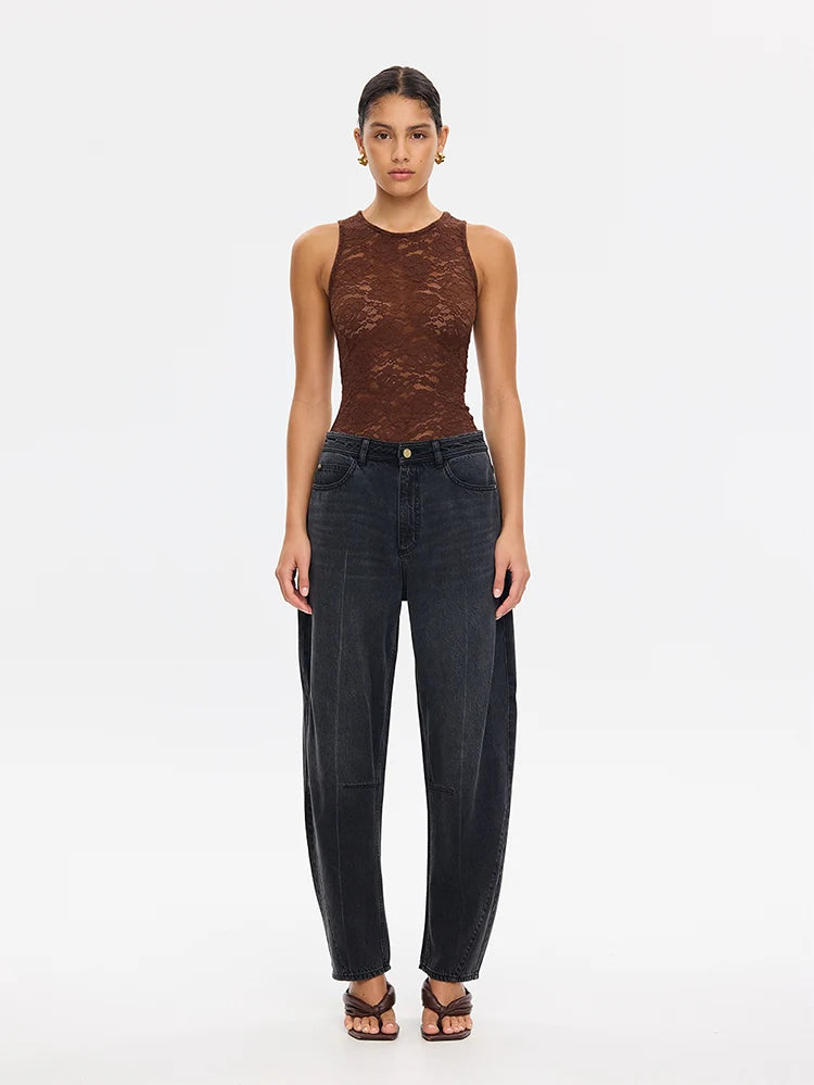 Elysian Collective Kivari Bonnie Lace Tank Chocolate