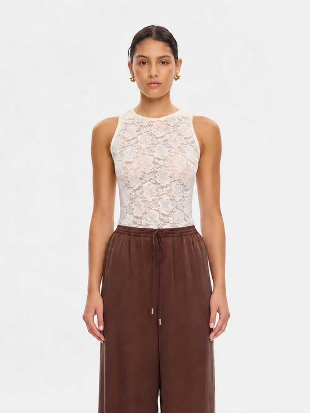Elysian Collective Kivari Bonnie Lace Tank Ivory