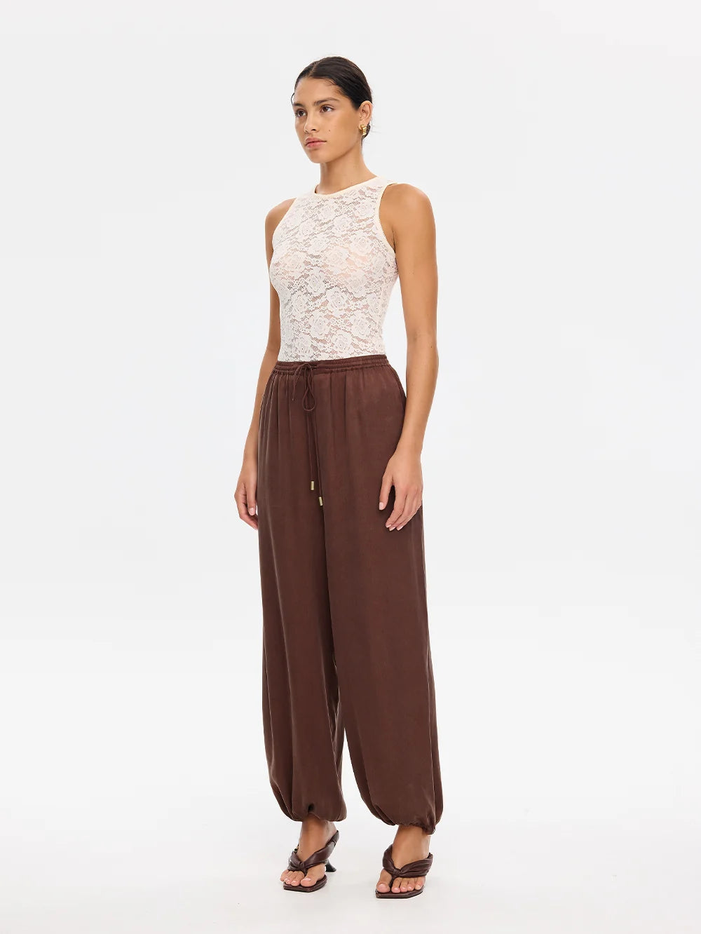 Elysian Collective Kivari Bonnie Lace Tank Ivory