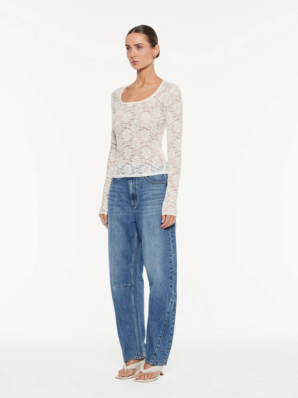 Elysian Collective Kivari Bonnie Lace Top Ivory