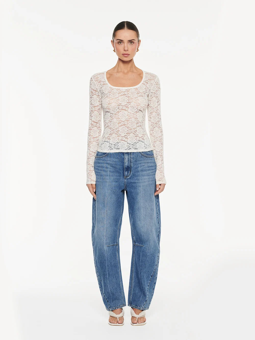 Elysian Collective Kivari Bonnie Lace Top Ivory