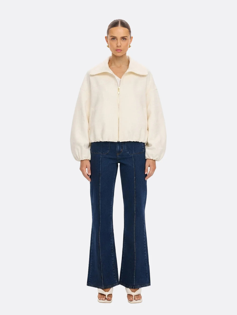 Elysian Collective Kivari Cass Cropped Jacket Ivory