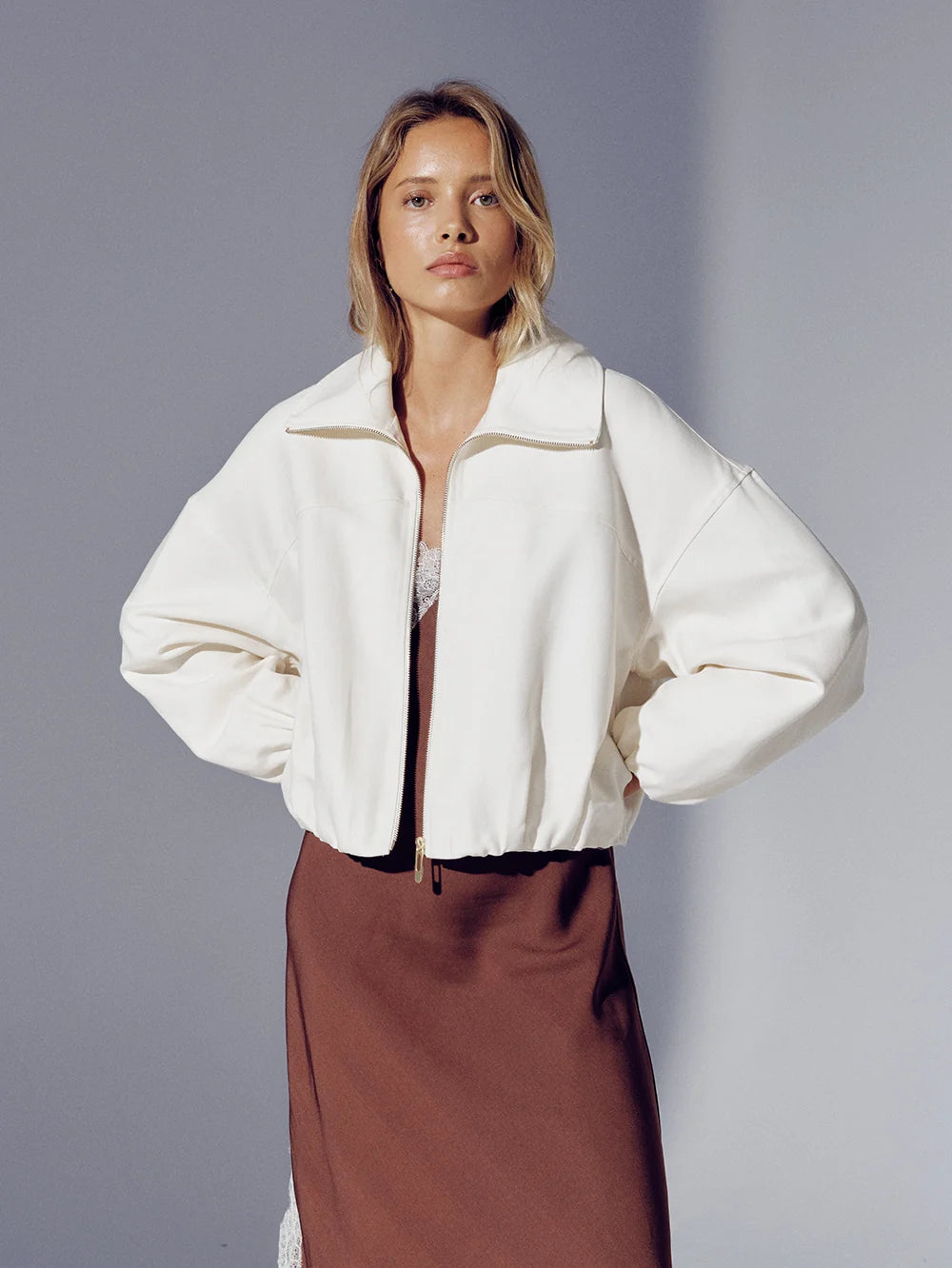 Elysian Collective Kivari Cass Cropped Jacket Ivory