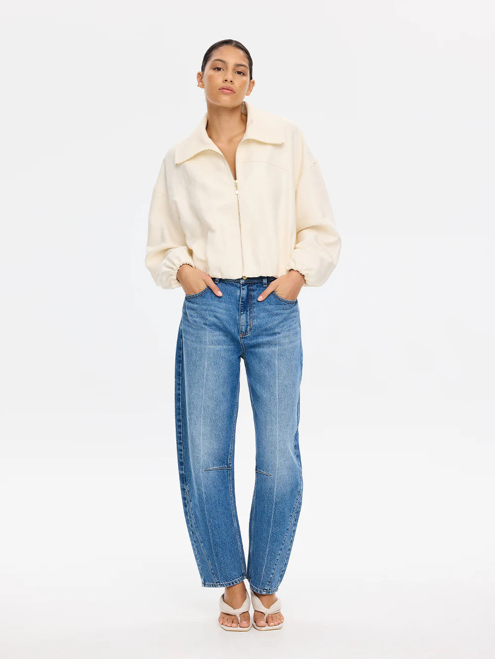 Elysian Collective Kivari Cass Cropped Jacket Ivory
