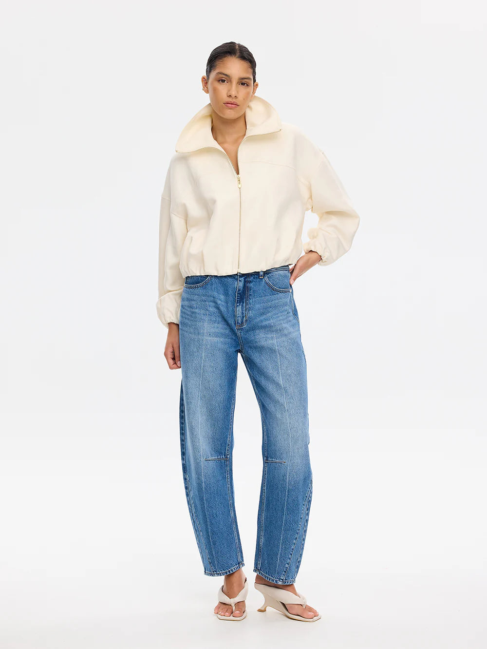 Elysian Collective Kivari Cass Cropped Jacket Ivory