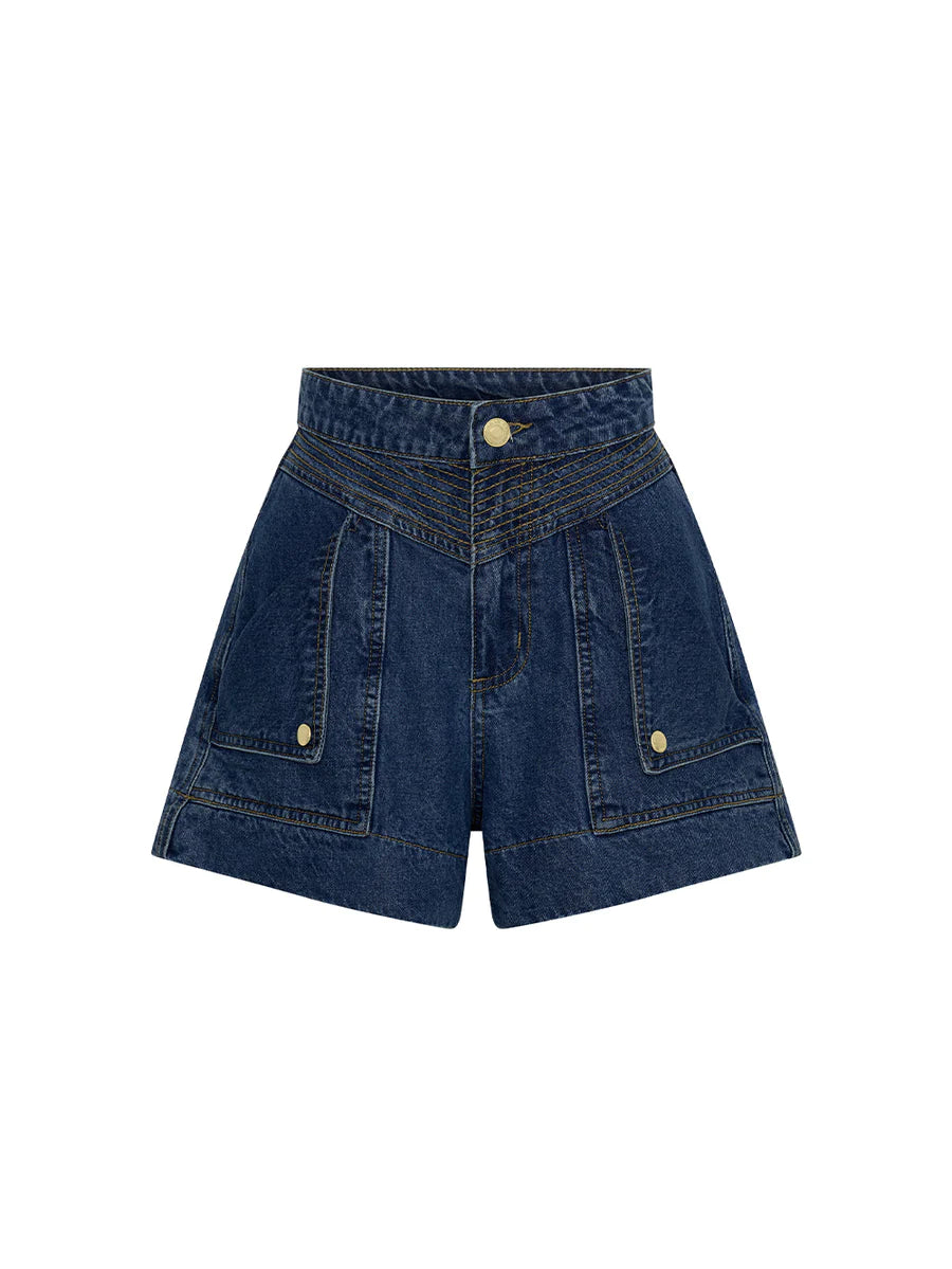 Elysian Collective Kivari Celene Denim Short Blue