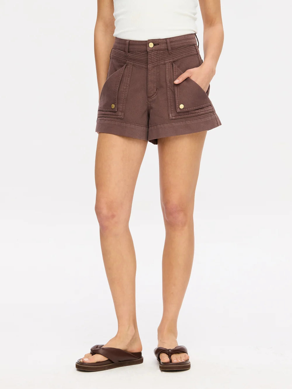 Elysian Collective Kivari Celene Denim Short Chocolate