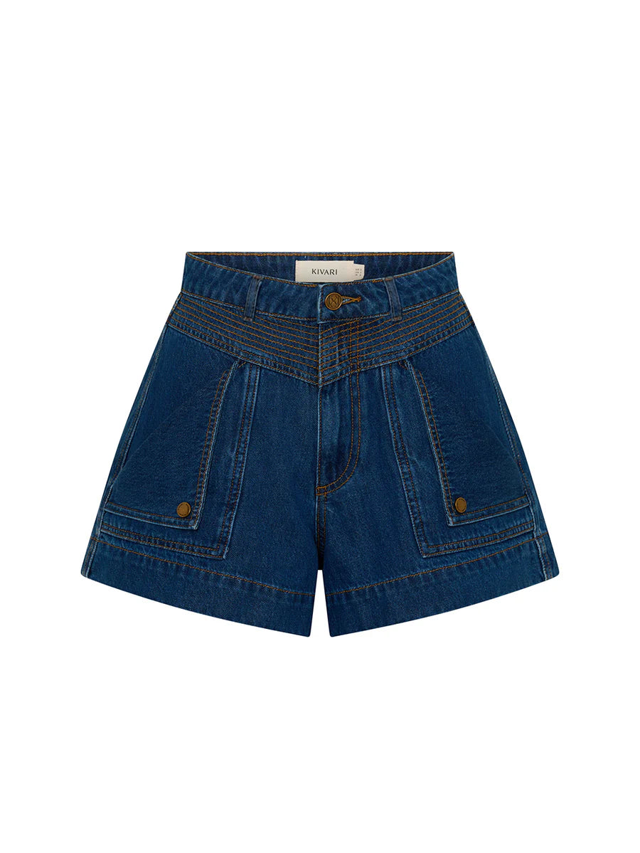 Elysian Collective Kivari Celene Denim Short Indigo