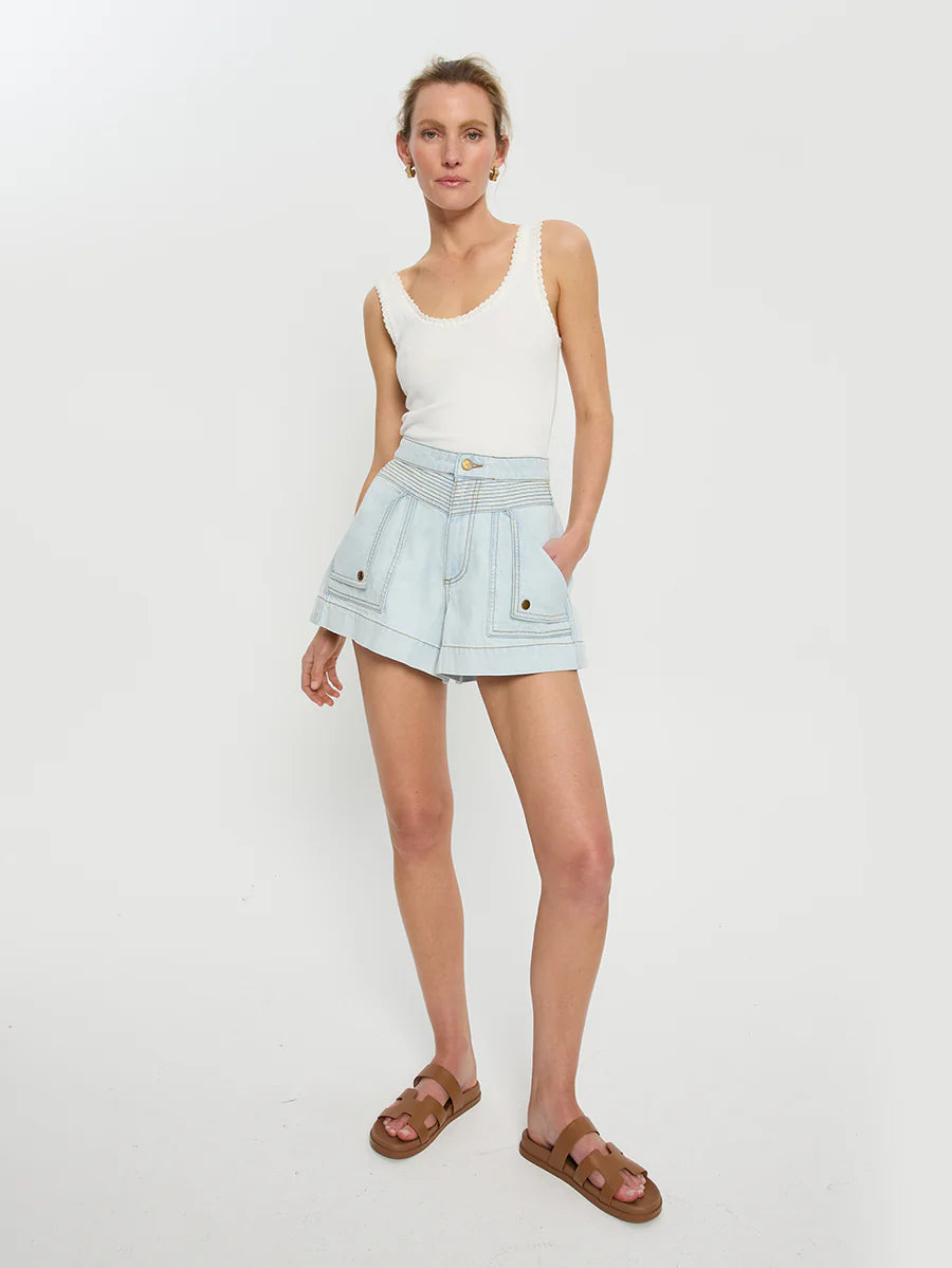 Elysian Collective Kivari Celene Denim Short Pale Blue