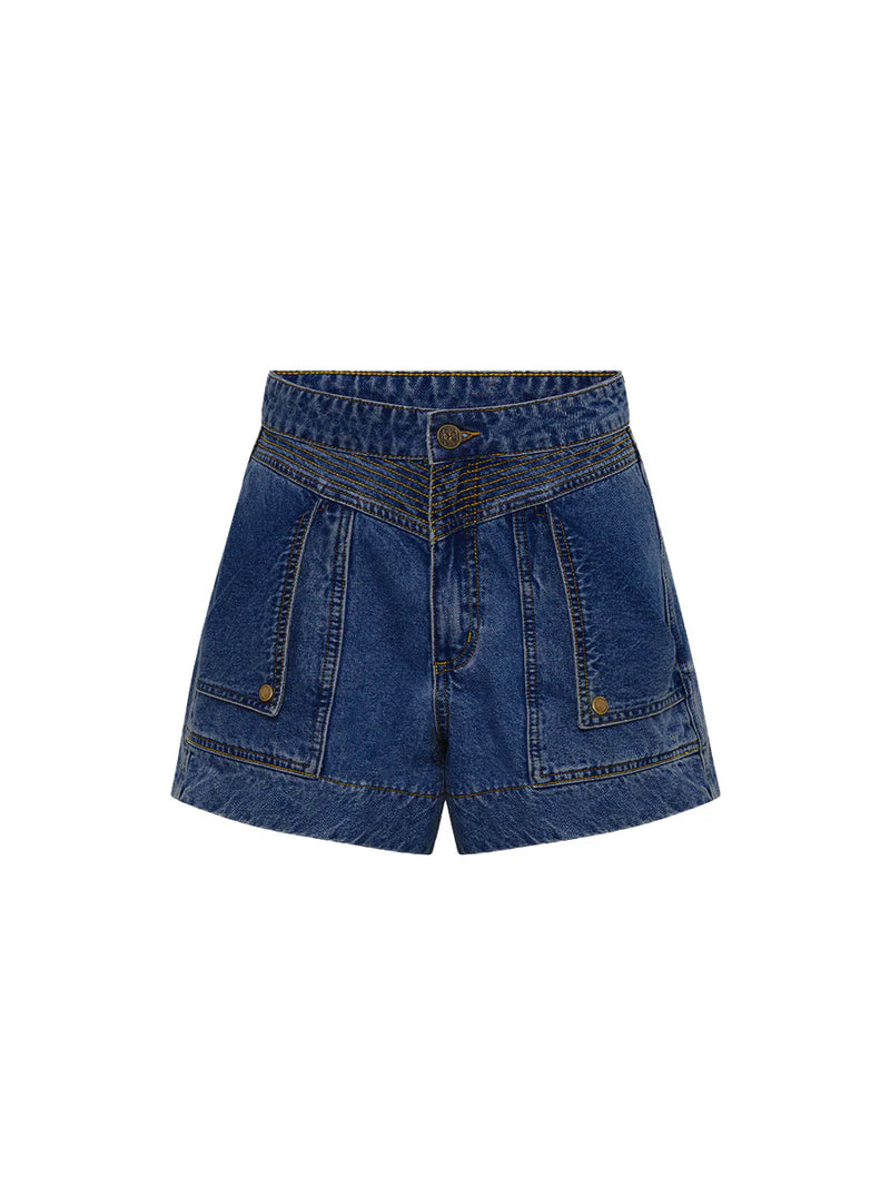 Elysian Collective Kivari Celene Denim Shorts Paloma Indigo