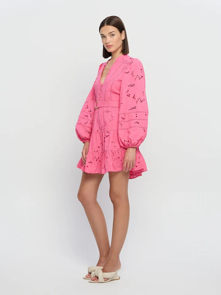 Elysian Collective Kivari Corfu Mini Dress Pink