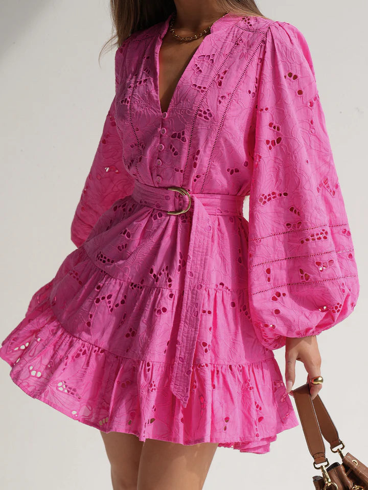 Elysian Collective Kivari Corfu Mini Dress Pink