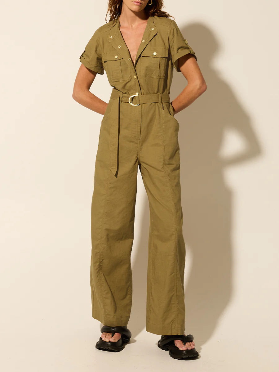 Elysian Collective  Kivari Ebony Jumpsuit Khaki