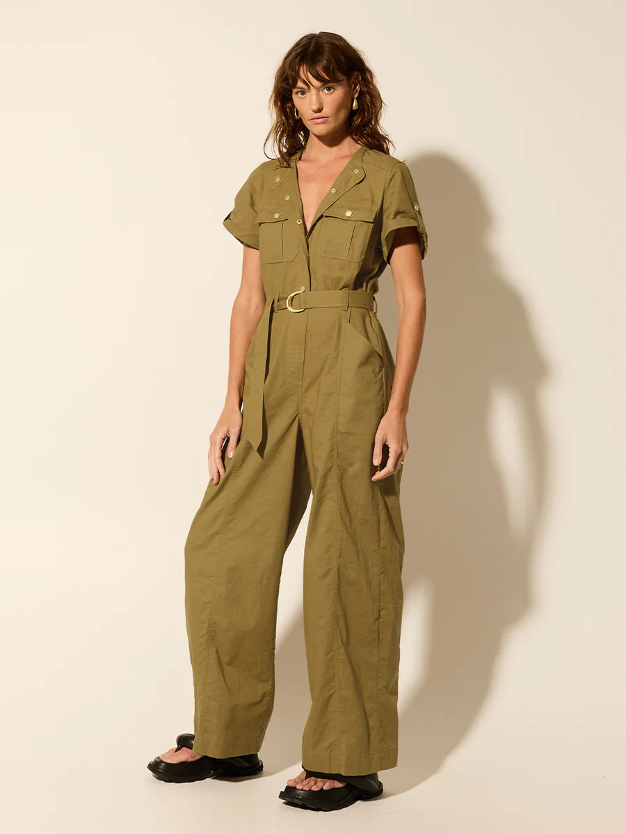 Elysian Collective  Kivari Ebony Jumpsuit Khaki