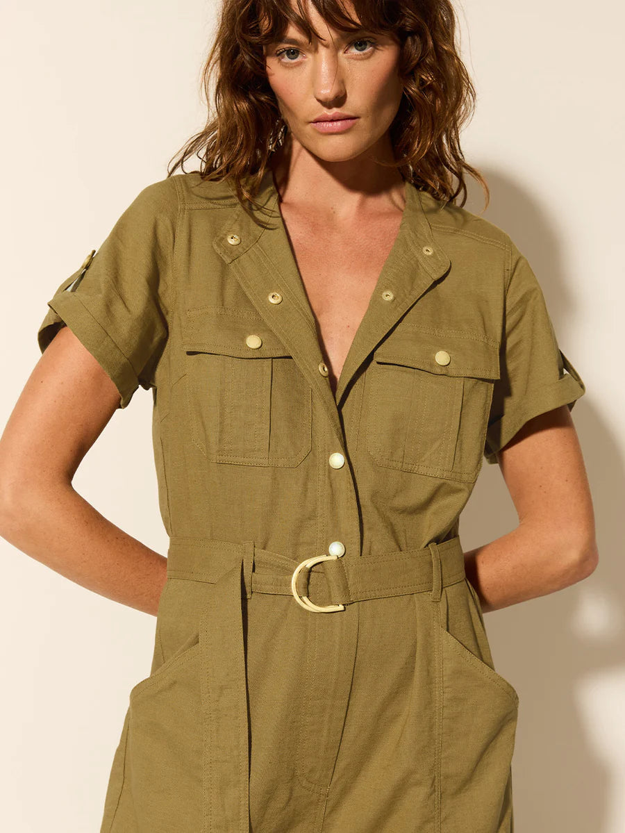 Elysian Collective  Kivari Ebony Jumpsuit Khaki