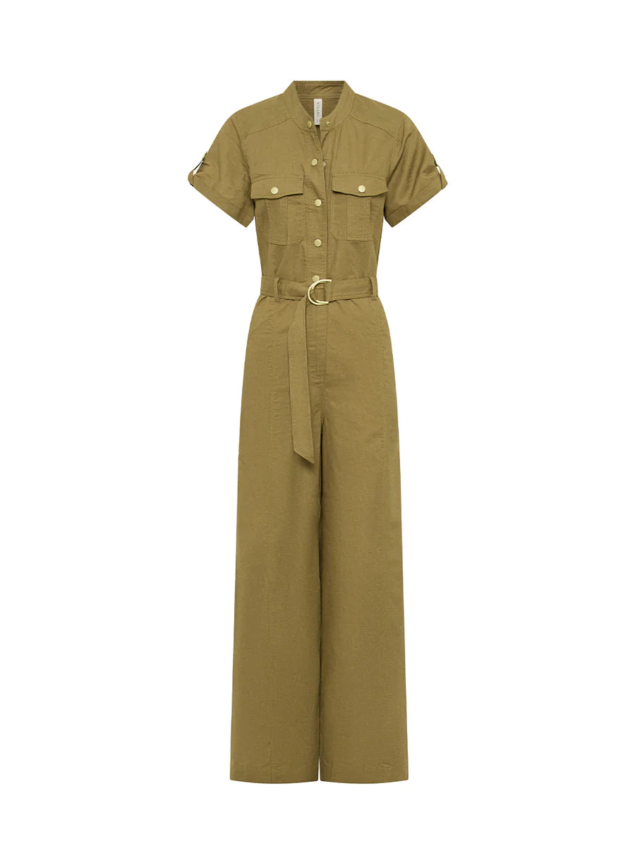 Elysian Collective  Kivari Ebony Jumpsuit Khaki