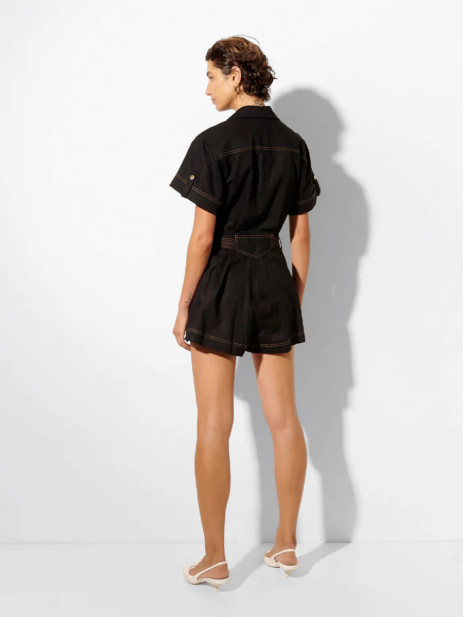 Elysian Collective Kivari Ebony Playsuit Black