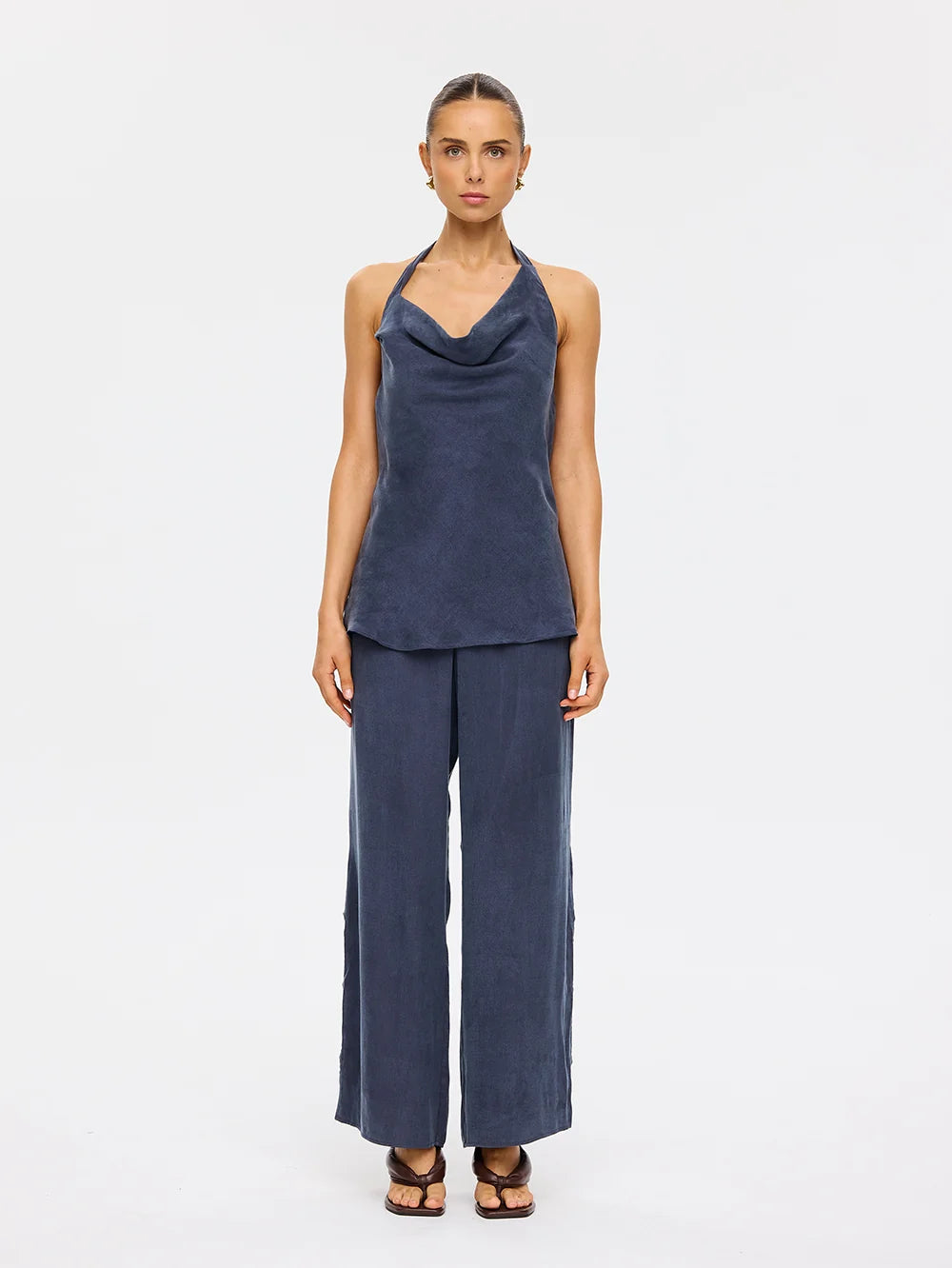 Elysian Collective Kivari Etta Halter Top Petrol
