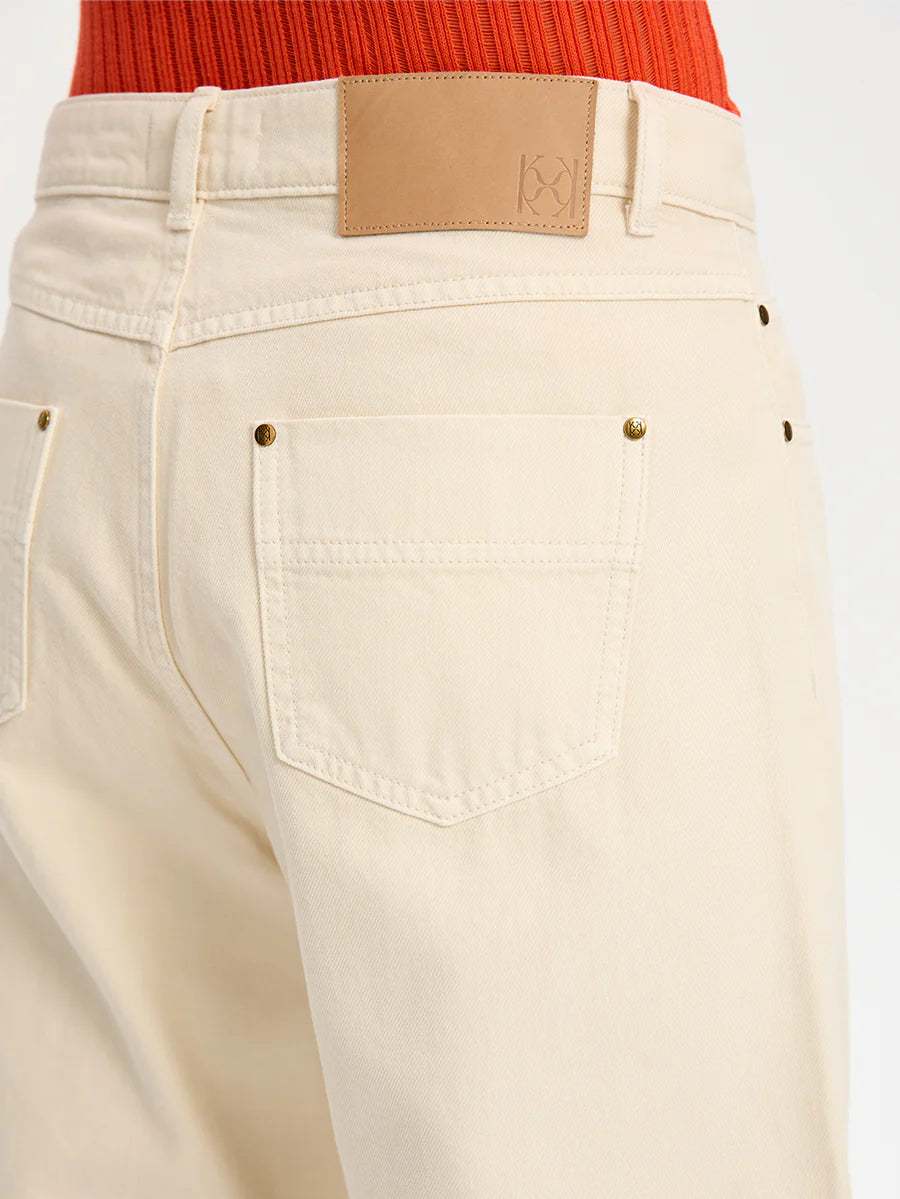 Elysian Collective Kivari Evita Denim Barrel Jean Cream
