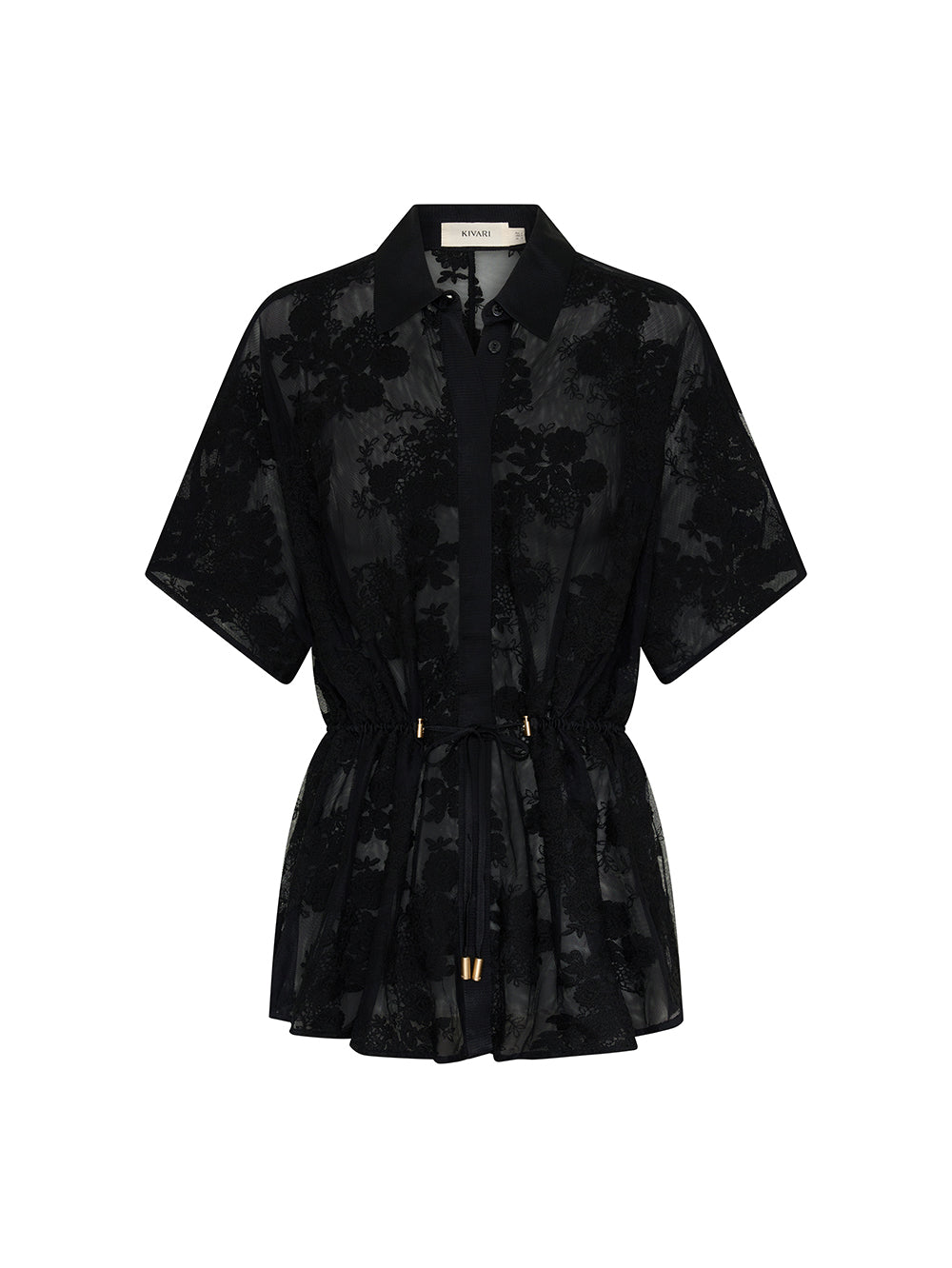 Elysian Collective Kivari Jaxon Lace Shirt Black