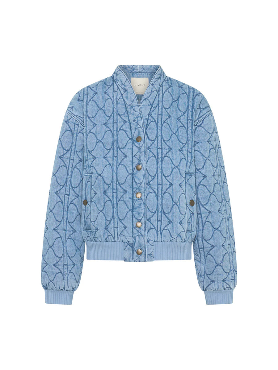 Elysian Collective Kivari Joey Denim Jacket Pale Stone