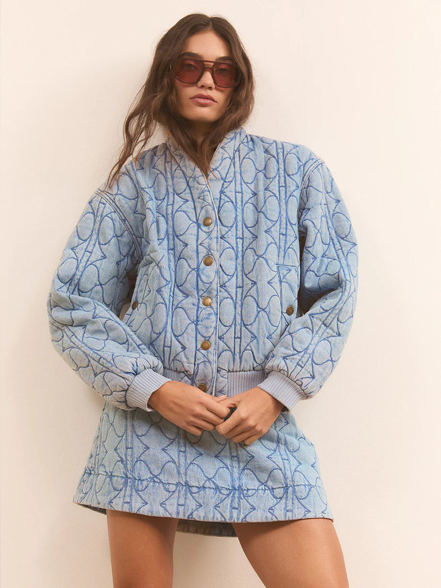 Elysian Collective Kivari Joey Denim Jacket Pale Stone