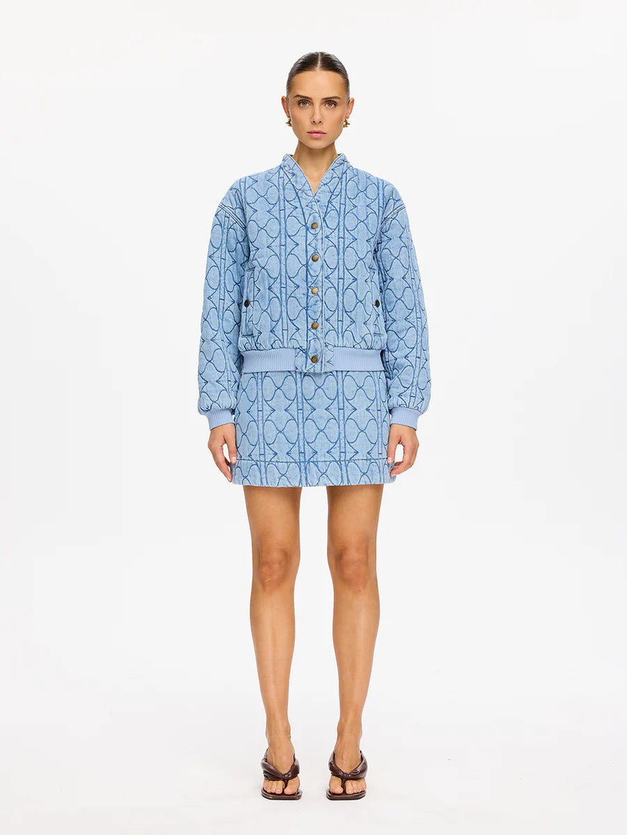 Elysian Collective Kivari Joey Denim Jacket Pale Stone