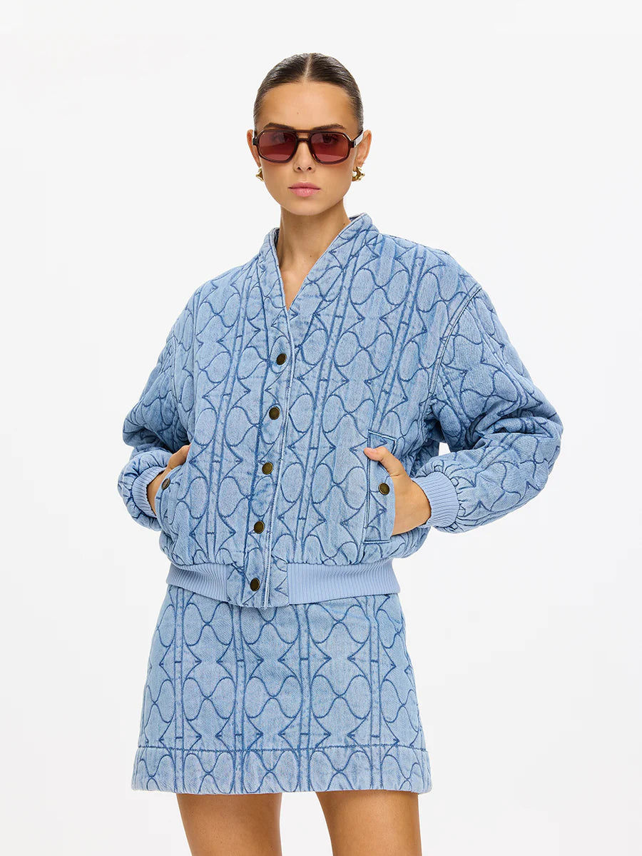 Elysian Collective Kivari Joey Denim Jacket Pale Stone