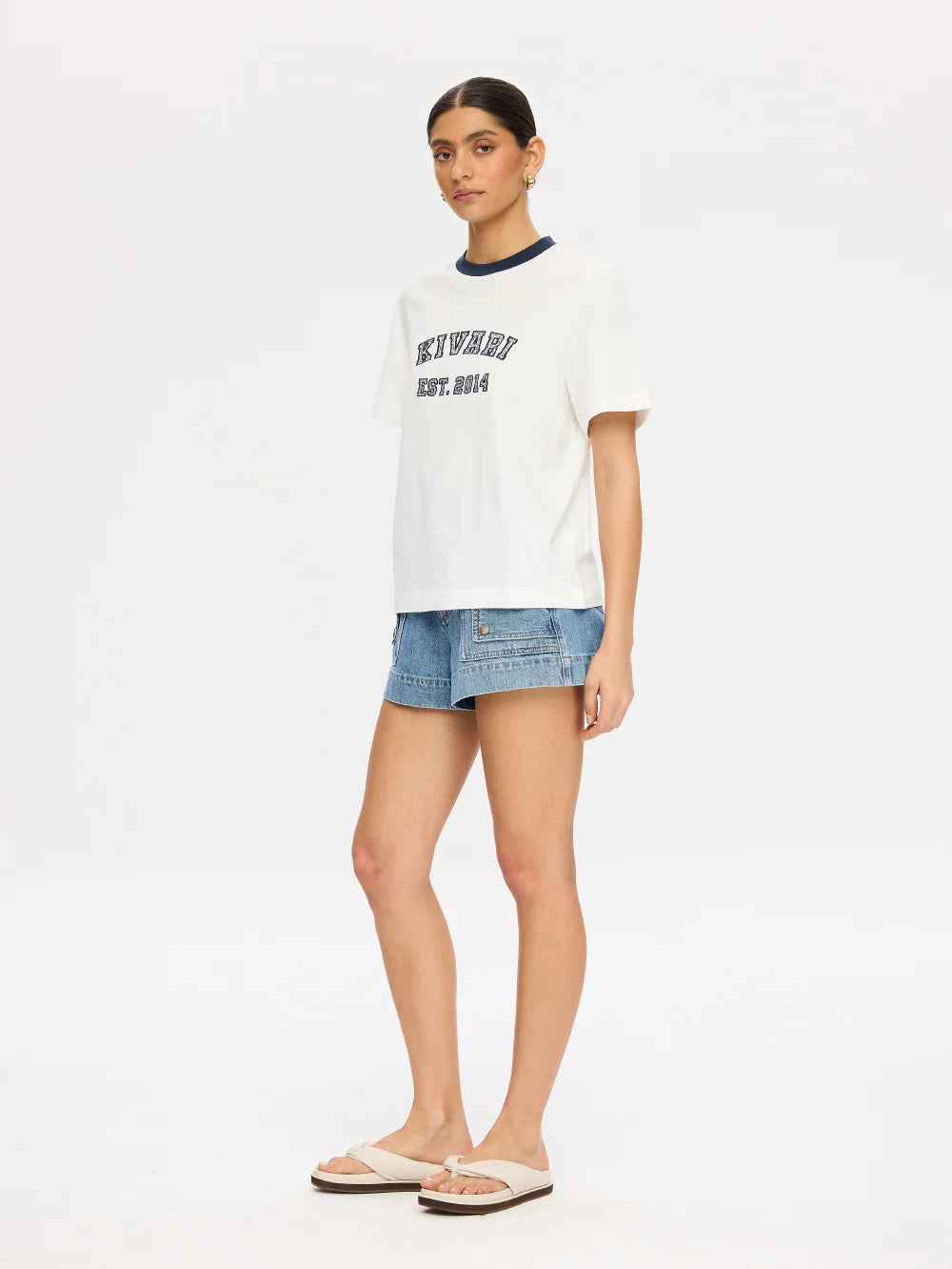 Elysian Collective Kivari Kivari Tee Ivory Navy