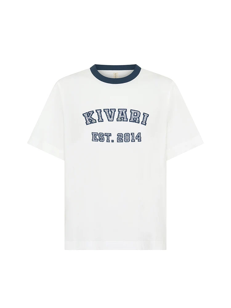 Elysian Collective Kivari Kivari Tee Ivory Navy